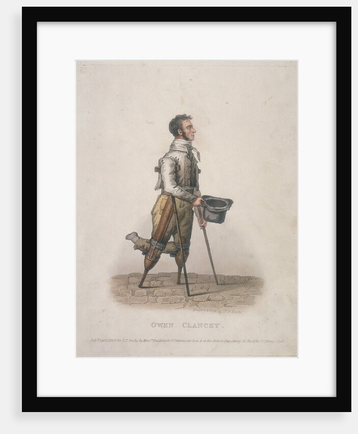 Owen Clancy, begging with his hat in hand, on crutches and with devices strapped to his legs by Thomas Lord Busby