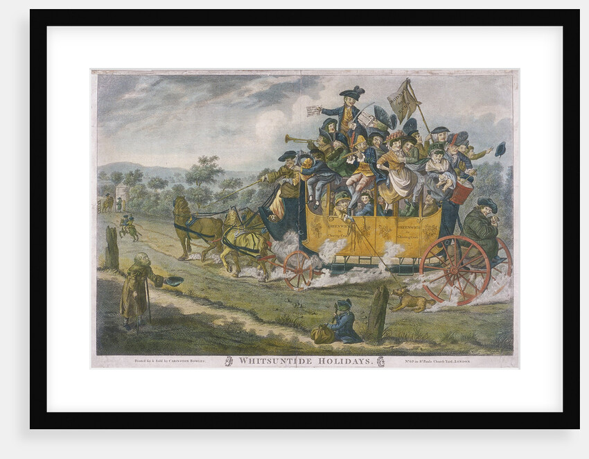 A crowded coach travelling between Greenwich and Charing Cross, London by Anonymous