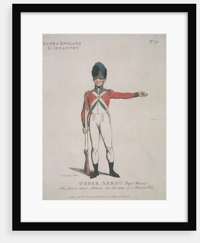 Member of the Bank of England Light Infantry holding a rifle by Anonymous