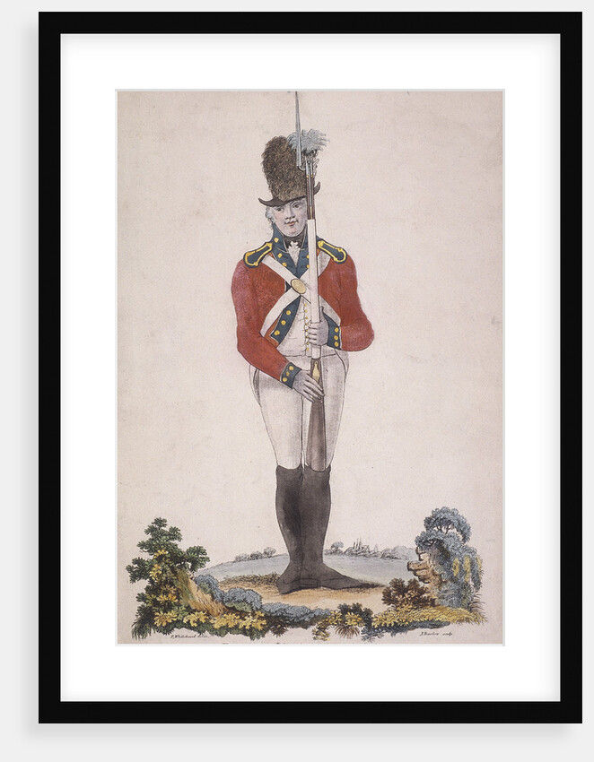 Member of the battalion in the Bank Volunteers, holding a rifle with a bayonet attached by John Barlow