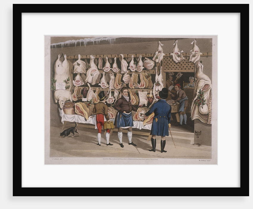 London Market'; a butchers shop by Matthew Dubourg