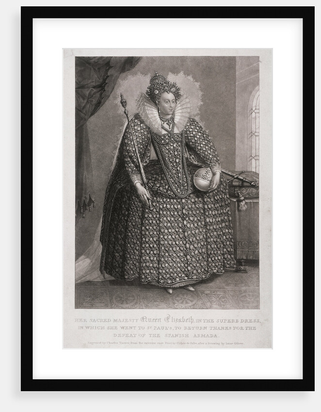 Queen Elizabeth I holding sceptre and orb by Charles Turner