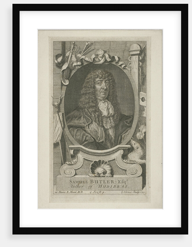 Samuel Butler in wig and robes by George Vertue