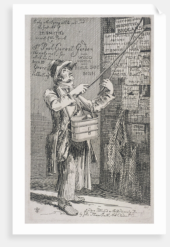 Billposter sticking bills up on a wall by John Thomas Smith