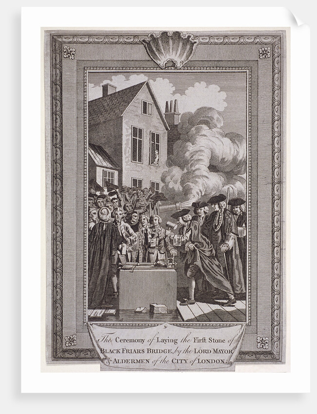 Laying the first stone of Blackfriars Bridge, London by Anonymous