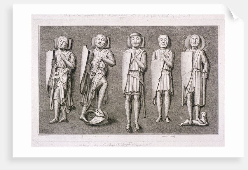 Five effiigies of knights from Temple Church, London by James Basire I