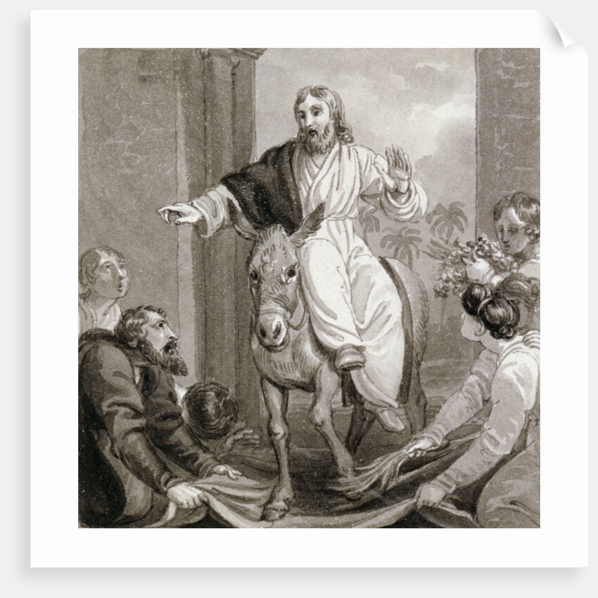 Christ entering Jerusalem, Israel by Henry Corbould