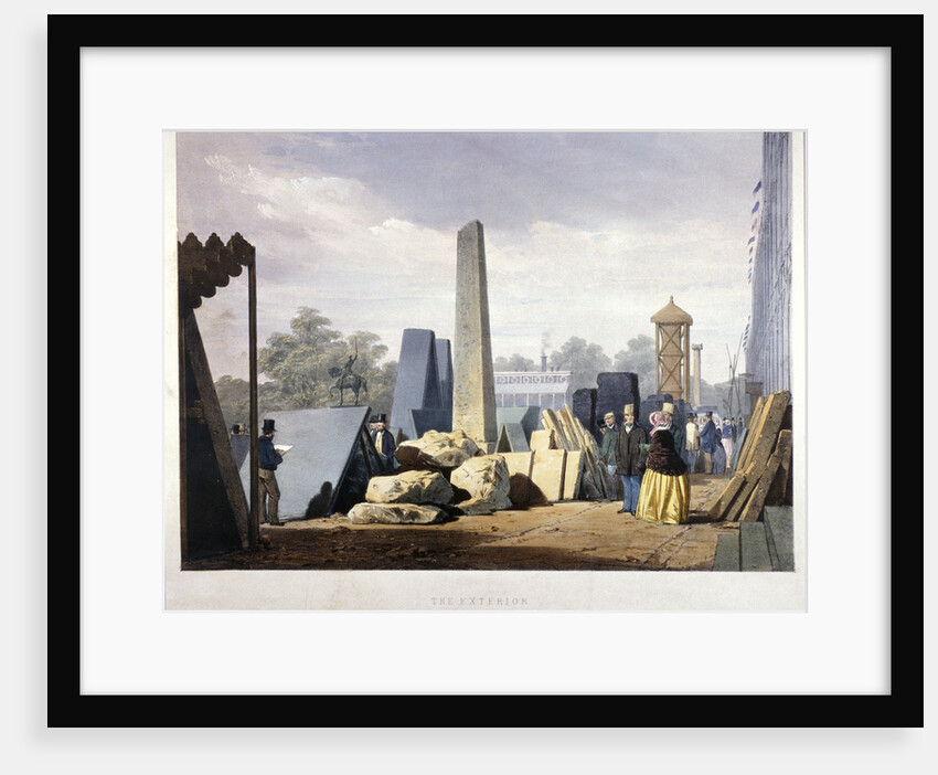 Exterior view of the Great Exhibition building during its construction, Hyde Park, London by Anonymous