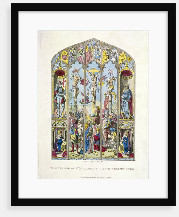 East window in St Margaret, Westminster, depicting the crucifixion, London by Anonymous