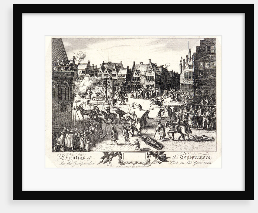 Execution of the conspirators in the Gunpowder Plot in Old Palace Yard, Westminster, 1606 by R Romney