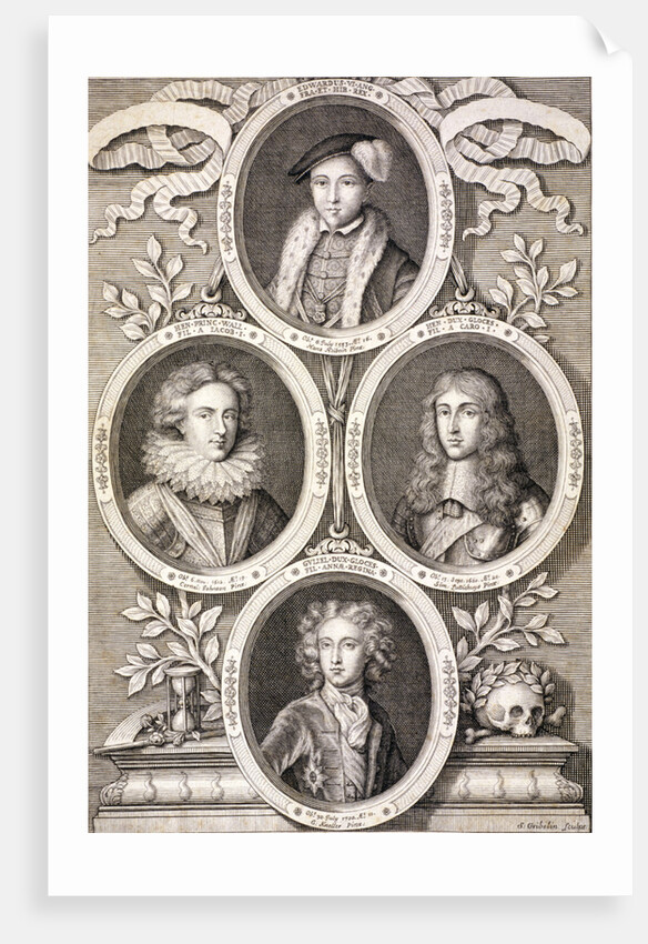 Edward VI, Henry and William, Dukes of Gloucester, and Henry, Prince of Wales by Simon Gribelin