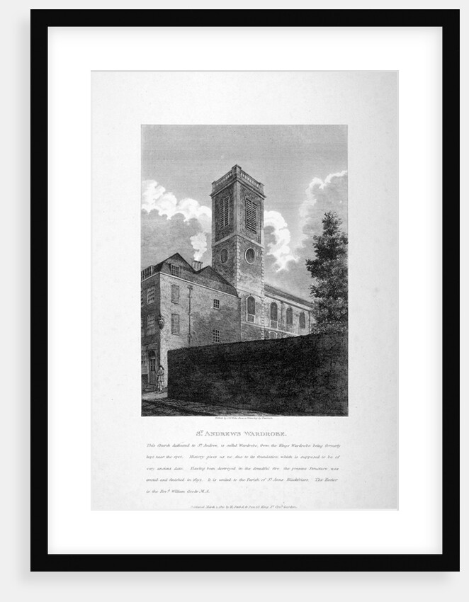 St Andrew by the Wardrobe, City of London by JW White