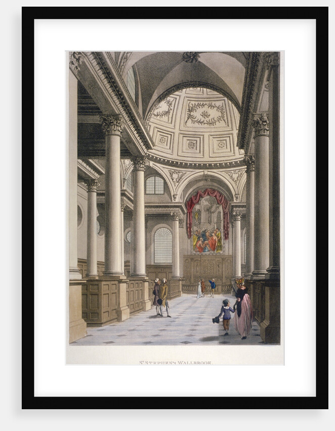 Interior of the Church of St Stephen Walbrook, City of London by Thomas Malton II