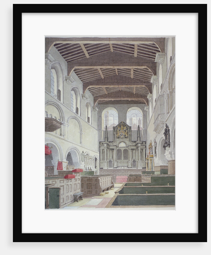 Interior view of the Church of St Bartholomew-the-Great, Smithfield, City of London by Thomas Hosmer Shepherd