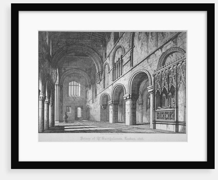 Interior view of St Bartholomew's Priory, Smithfield, City of London by John Coney