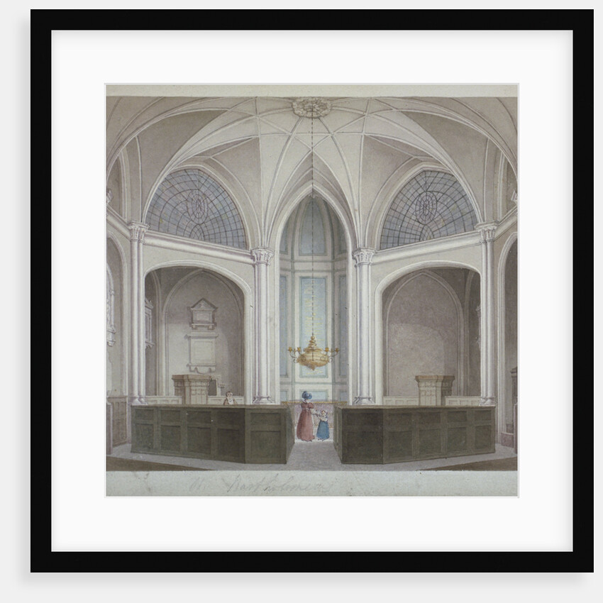 Interior of the Church of St Bartholomew-the-Less, City of London by Robert Blemmell Schnebbelie