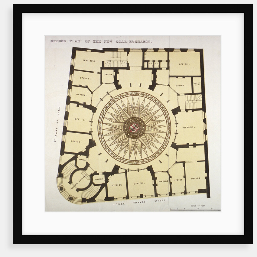 Ground plan of the New Coal Exchange in Lower Thames Street, City of London by Anonymous