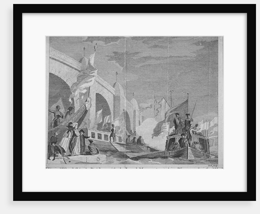 Lord Mayor's procession passing under Blackfriars Bridge, London by Thomas Cook