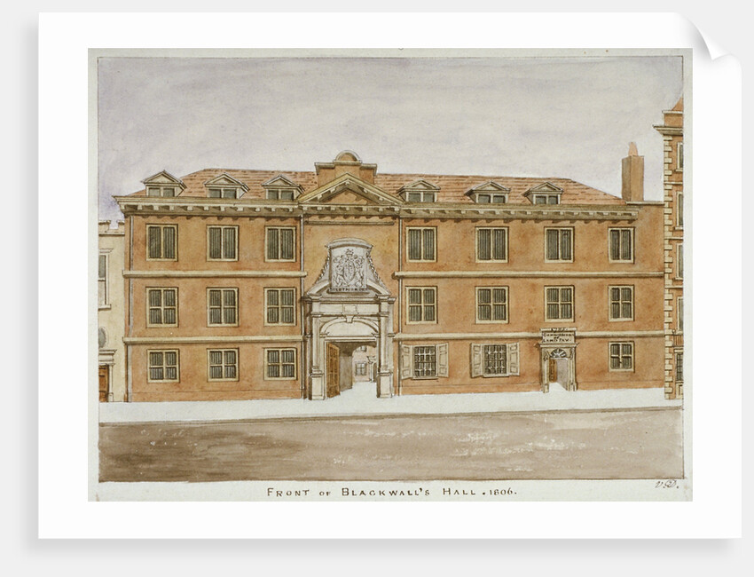 Front view of Blackwell Hall, City of London by Valentine Davis