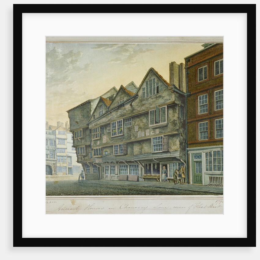 Houses on the corner of Chancery Lane and Fleet Street, City of London by William Capon