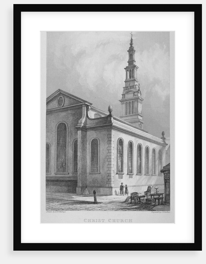 Christ Church, Newgate Street, City of London by John Le Keux