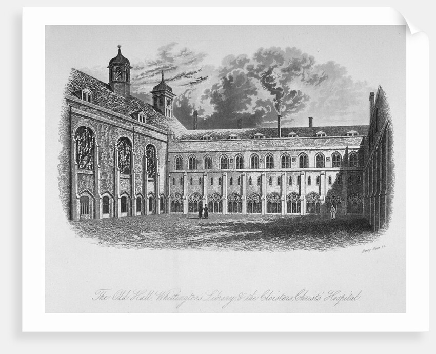 The Old Hall, Whittington's Library and the cloisters, Christ's Hospital, City of London by Henry Shaw