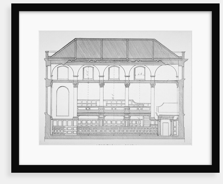 Longitudinal section of the Church of St Clement, Eastcheap, City of London by Anonymous