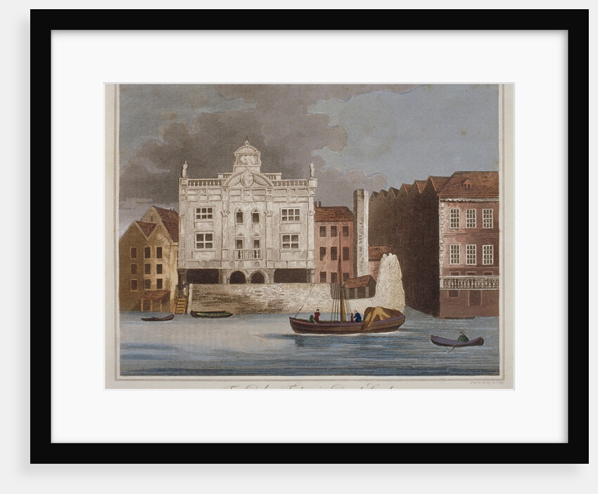 The Duke's Theatre, Dorset Gardens, from the River Thames, City of London by R Page