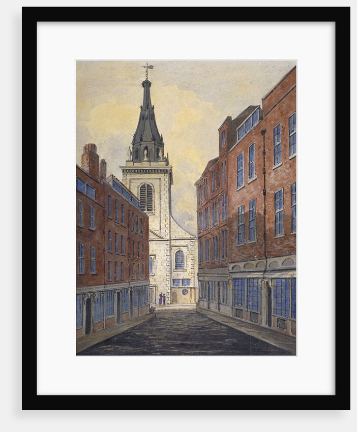 Church of St Edmund the King viewed from Clement's Lane, City of London by Anonymous