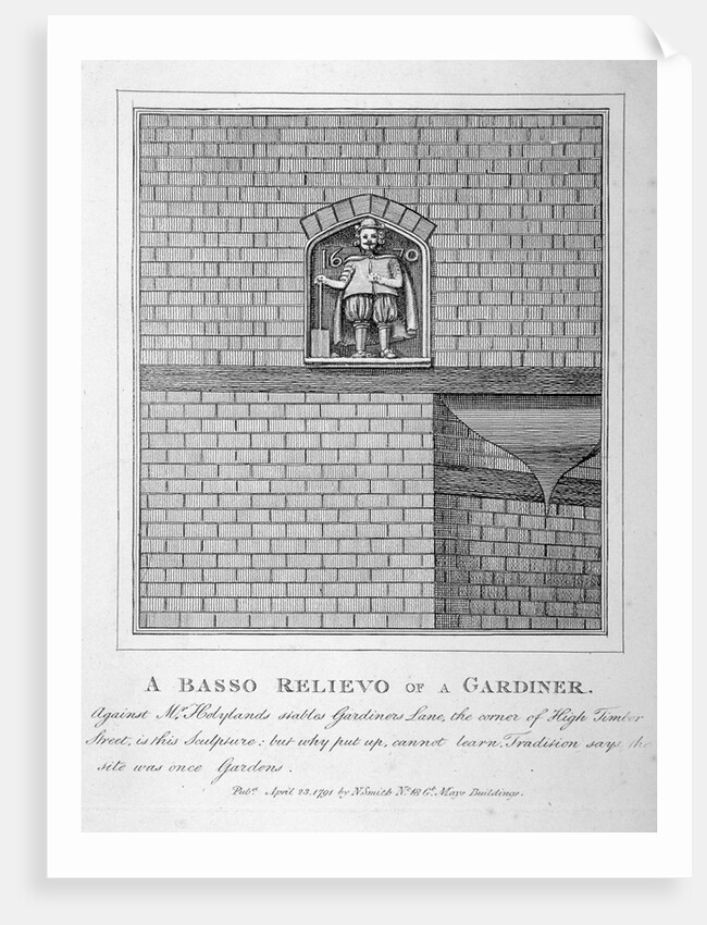 Bas relief of a gardener, Gardner's Lane, City of London by Anonymous