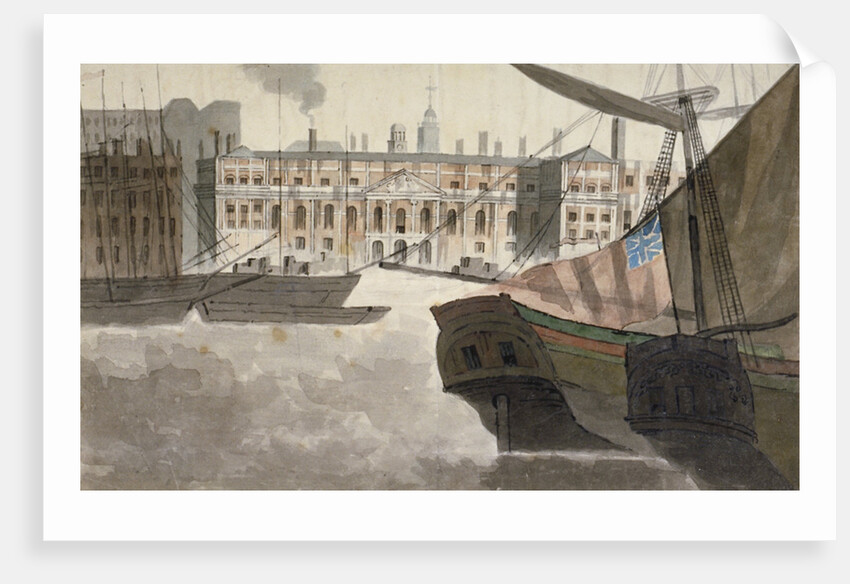 View of the Custom House from the River Thames, City of London by Anonymous