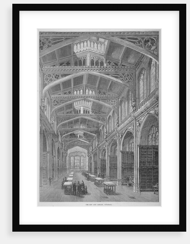 Interior view of Guildhall Library, City of London by Anonymous