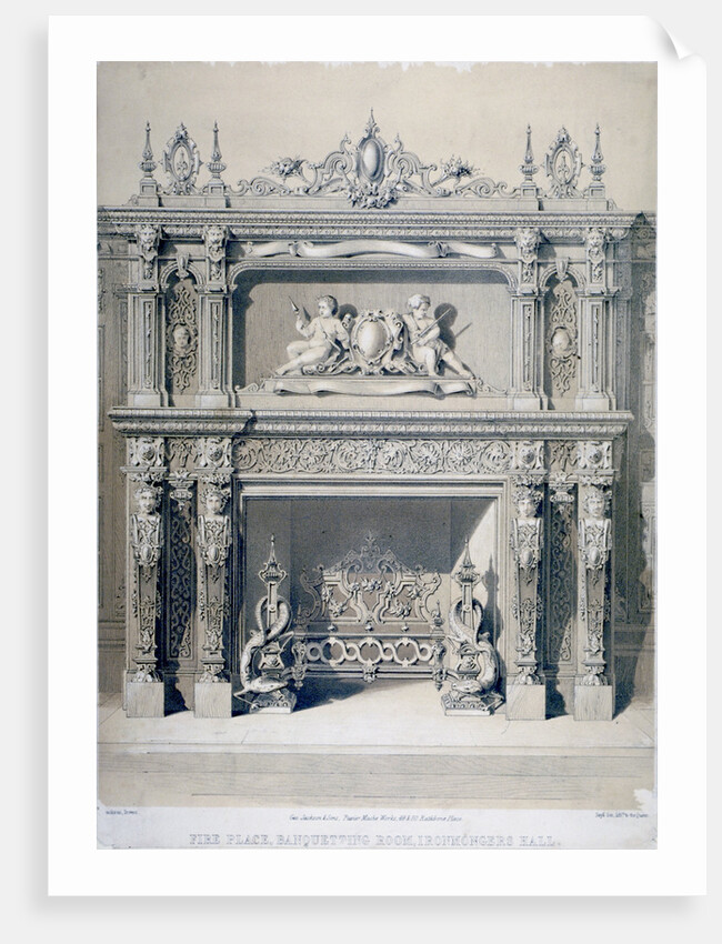 Fireplace in Ironmongers' Hall, Fenchurch Street, City of London by Day & Son