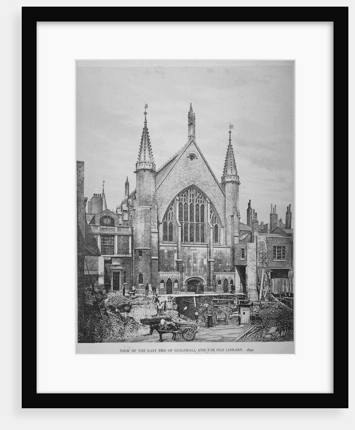 The east end of the Guildhall and the old Guildhall Library, City of London by Anonymous