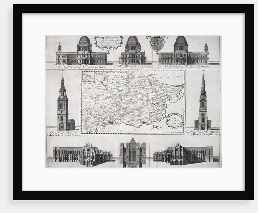Map of the Diocese of London by John Harris