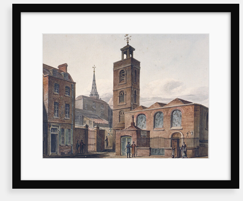 North view of the Church of St James, Duke's Place and adjacent buildings, City of London by John Coney