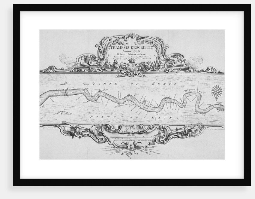 Map of the River Thames from Tilbury to Westminster, passing through Kent and Essex by Anonymous