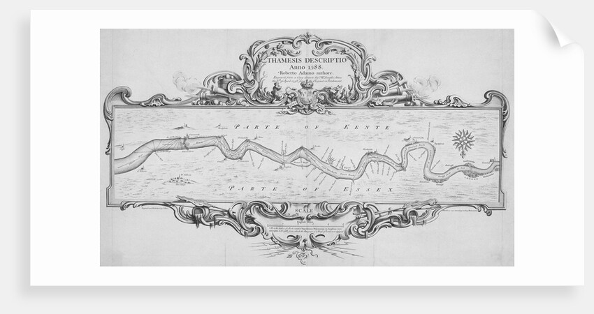 Map of the River Thames from Tilbury to Westminster, passing through Kent and Essex by Anonymous