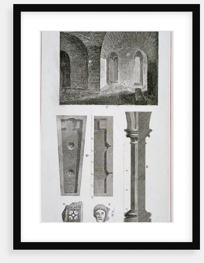 Interior view of the remains of the Church of St Martin's le Grand, City of London by John Chessell Buckler