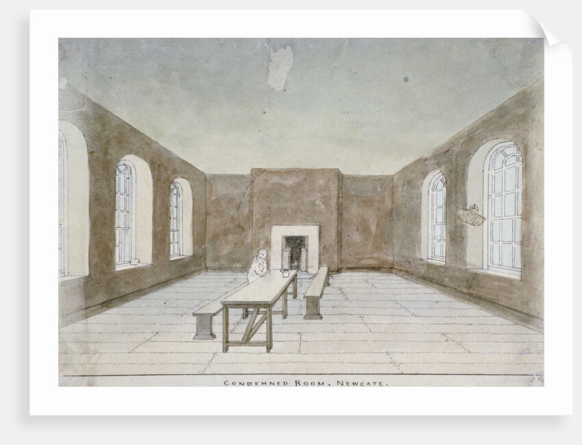 Interior of the condemned room in Newgate Prison, Old Bailey, City of London by Valentine Davis