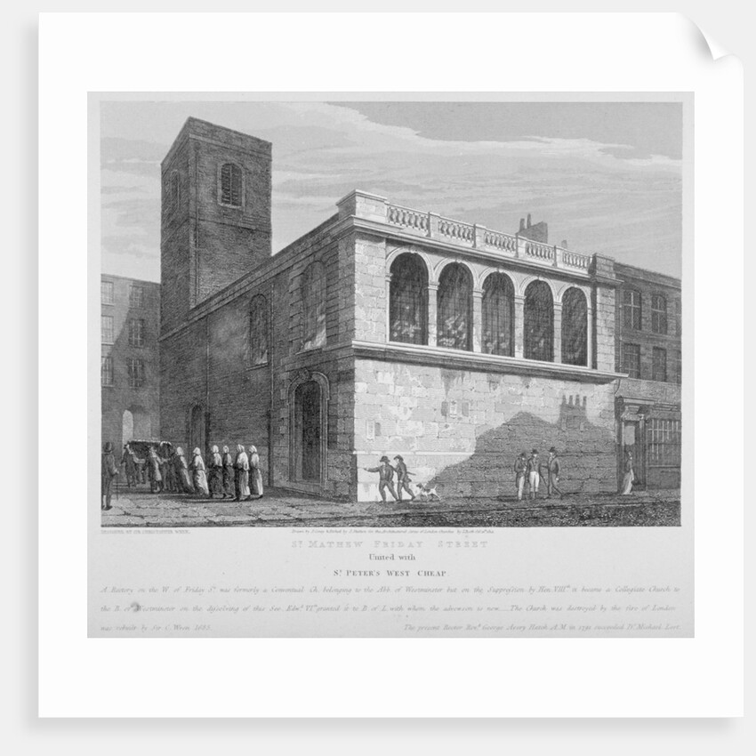 Church of St Matthew, Friday Street, City of London by Joseph Skelton