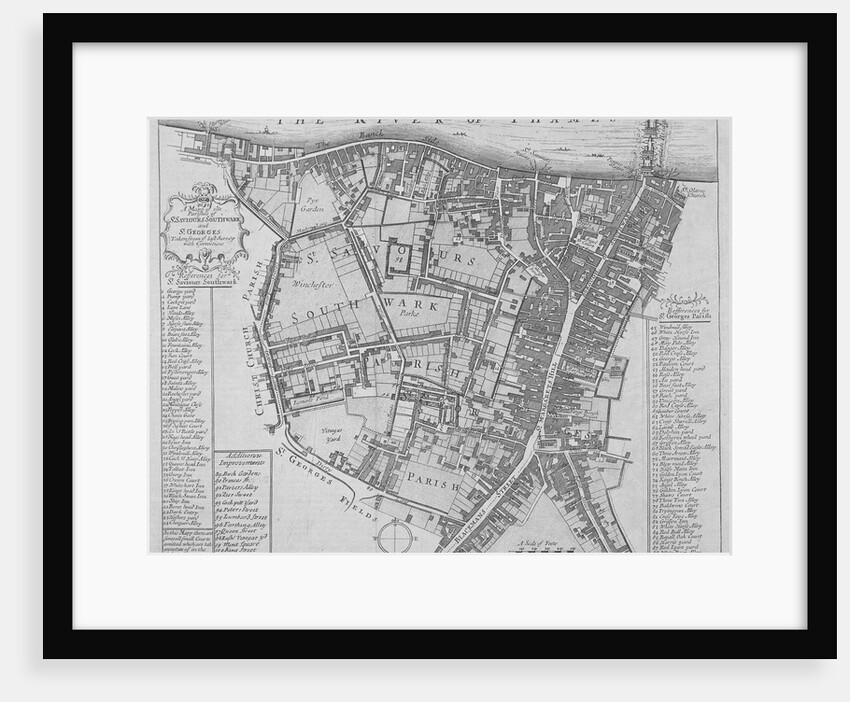 Map of the Parishes of St George's and St Saviour's, Southwark, London by Anonymous