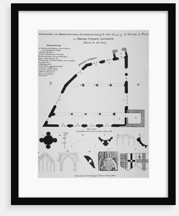 Iconography, architectural details and sections of the Church of St Peter-le-Poer, London by Thomas Fisher