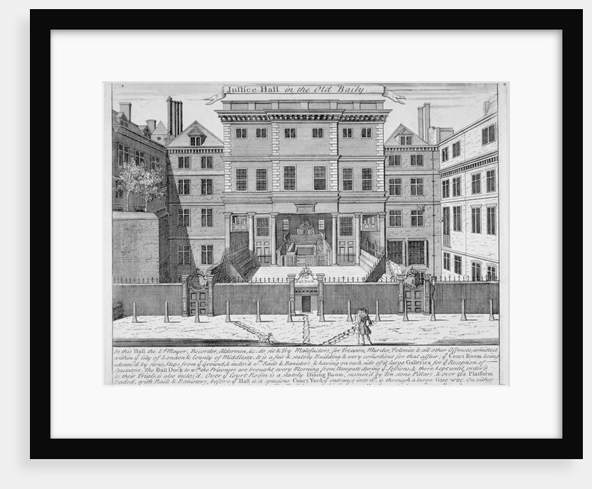 Justice Hall, Old Bailey, City of London, pre 1737 (1740) by John Bowles