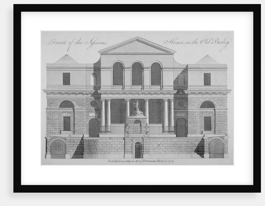 Front view of the Sessions House, Old Bailey, City of London by Anonymous