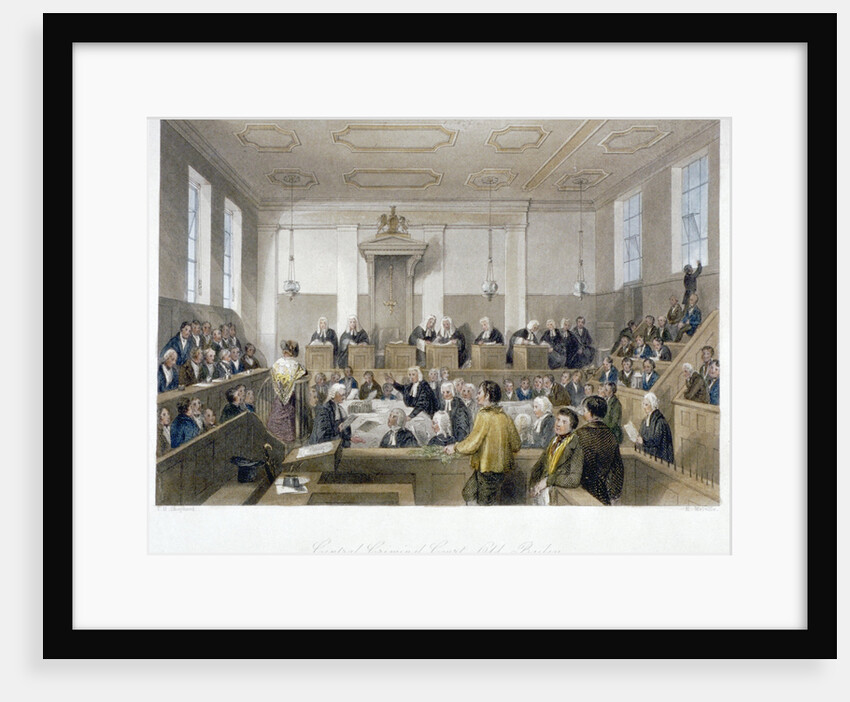 Inside the Central Criminal Court, Old Bailey, with a court in session, City of London by Harden Sidney Melville