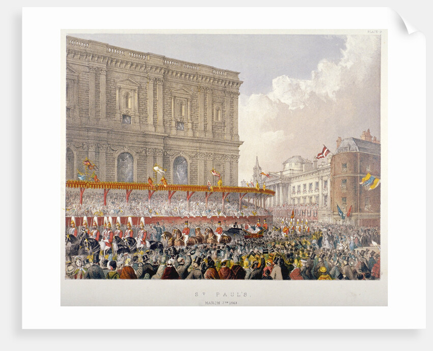 Royal procession passing the east end of St Paul's Cathedral, City of London by Day & Son