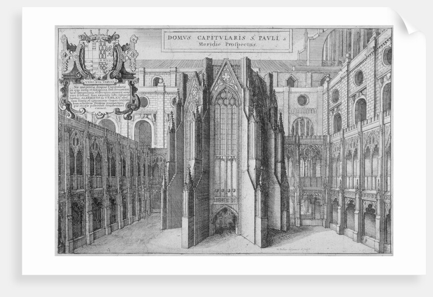 Part of the side of the old St Paul's Cathedral, City of London by Wenceslaus Hollar