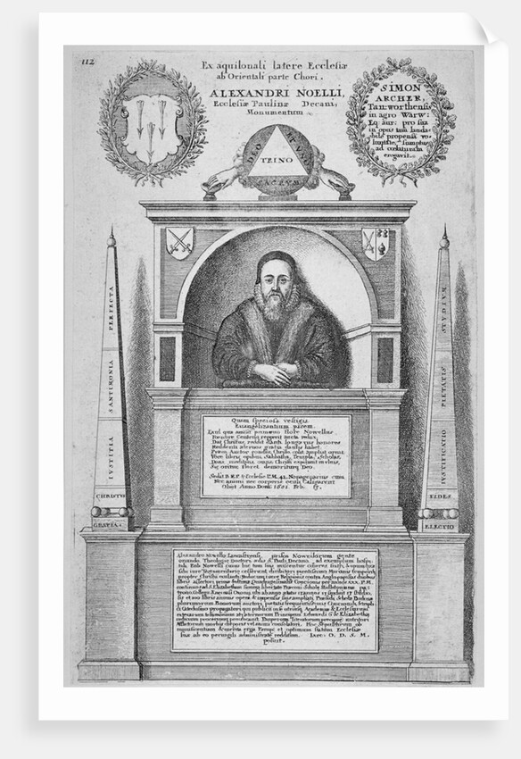 Monument of Alexander Noel in the old St Paul's Cathedral, City of London by Wenceslaus Hollar