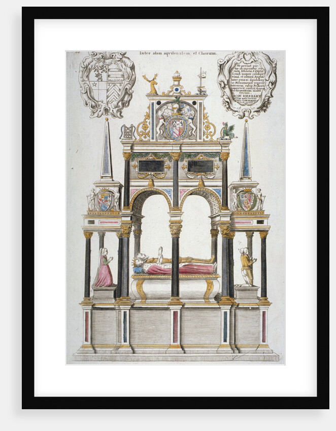 Monument of William Herbert, Earl of Pembroke, in old St Paul's Cathedral, City of London by Wenceslaus Hollar